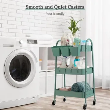 danpinera 3-Tier Rolling Cart for Stylish Storage Solutions