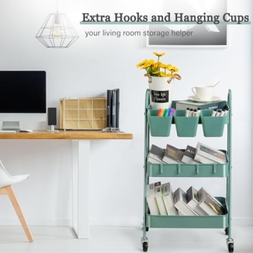 danpinera 3-Tier Rolling Cart for Stylish Storage Solutions