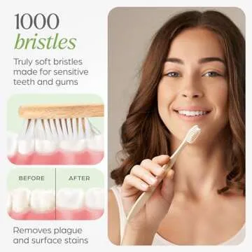 VIVAGO Biodegradable Bamboo Toothbrushes 10 Pack - BPA Free Soft Bristles Toothbrushes, Eco-Friendly, Compostable Natural Wooden Toothbrush