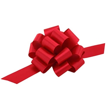 Red Gift Pull Bows - 10 Pack, 5" Wide for Easy Gift Wrapping & Decoration