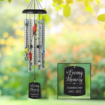 Custom Sympathy Wind Chime for Memorials - 36"