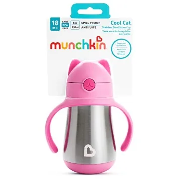 Munchkin Cool Cat Sippy Cup for Toddlers 8 Oz Pink