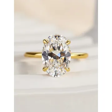 Effinny Elegance 3.5 Carat Gold Plated Engagement Ring