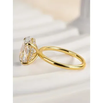 Effinny Elegance 3.5 Carat Gold Plated Engagement Ring