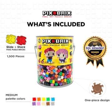 Pix Brix Pixel Art Building Bricks 1,500 Pieces
