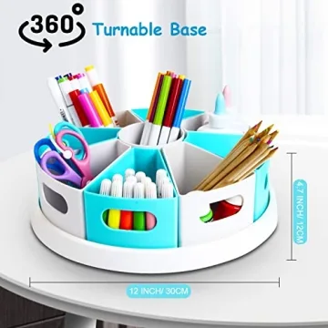 MeCids 360° Rotating Desk Organizer for Home Office
