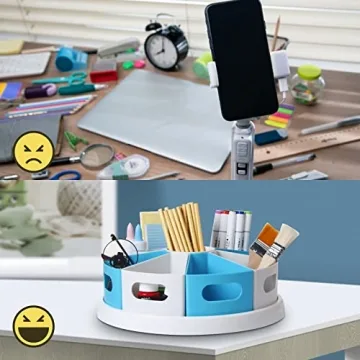 MeCids 360° Rotating Desk Organizer for Home Office