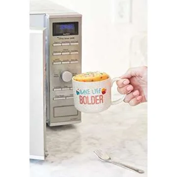 Gemma's Mug Meals Mugs from Bigger Bolder Baking – Mug and Spork Set and Mug Meals Recipes – Microwave Safe for Making Mug Cakes, Mug Soup, Mug Pizza, Mug Brownies And More…