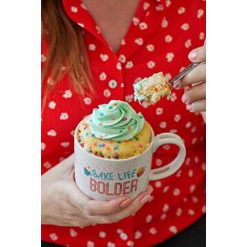 Gemma's Mug Meals Mugs from Bigger Bolder Baking – Mug and Spork Set and Mug Meals Recipes – Microwave Safe for Making Mug Cakes, Mug Soup, Mug Pizza, Mug Brownies And More…