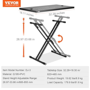 VEVOR Portable DJ Table Stand - Adjustable & Lightweight