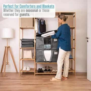 VENO 8 Pack Moving Bags, Comforter and Blanket Storage Bags for Closet, Moving Boxes, Boxes with Lids Alternative, College Dorm Packing Supplies, Foldable Heavy-Duty Tote with Window (Gray, 8 Pack)