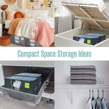 VENO 8 Pack Moving Bags, Comforter and Blanket Storage Bags for Closet, Moving Boxes, Boxes with Lids Alternative, College Dorm Packing Supplies, Foldable Heavy-Duty Tote with Window (Gray, 8 Pack)