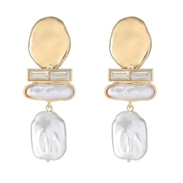Donabus Statement Pearl Dangle Earrings for Elegant Style