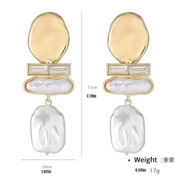 Donabus Statement Pearl Dangle Earrings for Elegant Style