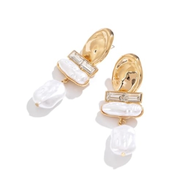 Donabus Statement Pearl Dangle Earrings for Elegant Style