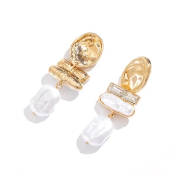 Donabus Statement Pearl Dangle Earrings for Elegant Style