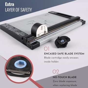 Professional Rotary Paper Trimmer with Safety Blade