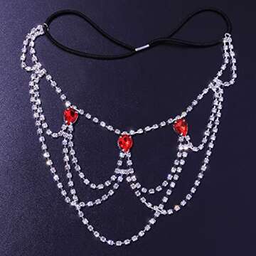 Rhinestone Thigh Chain Elastic Leg Chain Thigh Belt Crystal Multi-layer Leg Chain Bracelet Leg Jewelry for Women Nightclub (Silver)