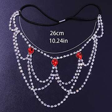 Rhinestone Thigh Chain Elastic Leg Chain Thigh Belt Crystal Multi-layer Leg Chain Bracelet Leg Jewelry for Women Nightclub (Silver)