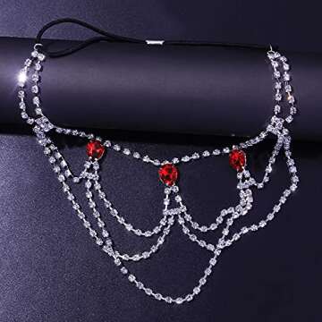 Rhinestone Thigh Chain Elastic Leg Chain Thigh Belt Crystal Multi-layer Leg Chain Bracelet Leg Jewelry for Women Nightclub (Silver)