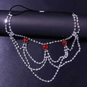 Rhinestone Thigh Chain Elastic Leg Chain Thigh Belt Crystal Multi-layer Leg Chain Bracelet Leg Jewelry for Women Nightclub (Silver)