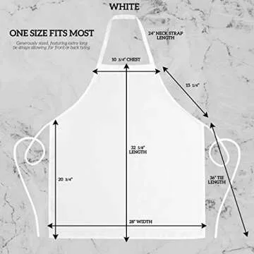 GREEN LIFESTYLE 12 Pack Bib Apron - Unisex White Aprons, Machine Washable Aprons for Men and Women, ...