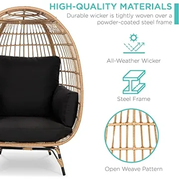 Stylish Wicker Egg Chair for Indoor and Outdoor Lounging