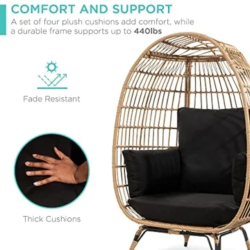 Stylish Wicker Egg Chair for Indoor and Outdoor Lounging
