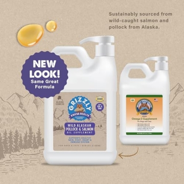 Grizzly Wild Salmon Oil for Dogs and Cats, Omega-3 Blend