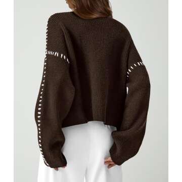PRETTYGARDEN Women's Chunky Knit Winter Sweaters Casual Long Sleeve Mock Neck Oversized Loose Pullov...