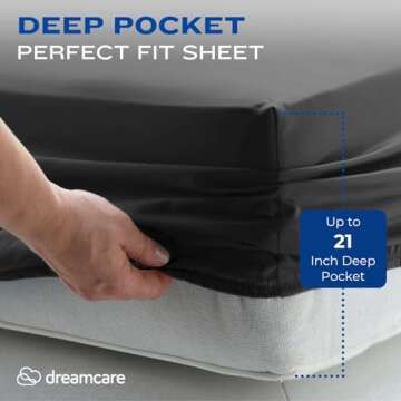 DREAMCARE King Size Cooling Sheets Set – Extra Deep Pocket