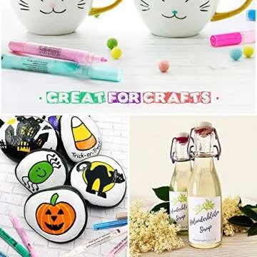 Trandpter Paint Pens, Acrylic Paint Markers for Rock Painting, 24 Colors Fine Tip Acrylic Marker Pen for Halloween Pumpkin Painting, Kids Adults Card Making, Ceramic, Wood, Canvas