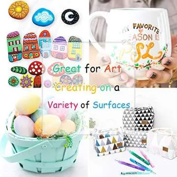 Trandpter Paint Pens, Acrylic Paint Markers for Rock Painting, 24 Colors Fine Tip Acrylic Marker Pen for Halloween Pumpkin Painting, Kids Adults Card Making, Ceramic, Wood, Canvas