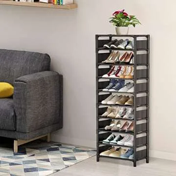 Sunvito 10 Tiers Shoe Rack for Space Saving Storage Solutions