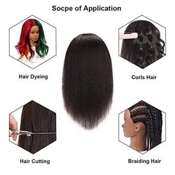Mankainhead Real Hair Mannequin Head for Styling Practice