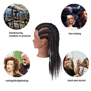 Mankainhead Real Hair Mannequin Head for Styling Practice