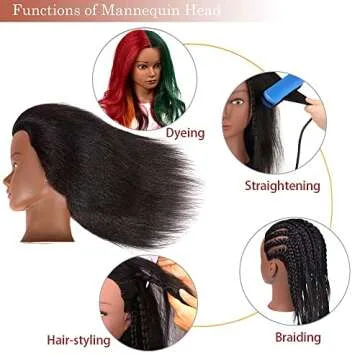 Mankainhead Real Hair Mannequin Head for Styling Practice