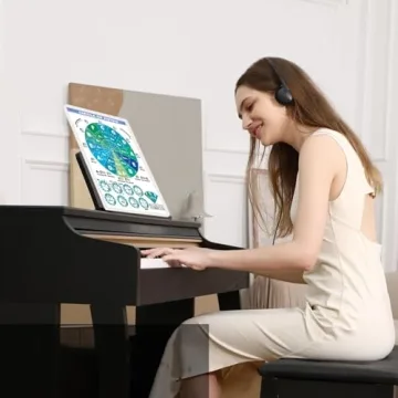 Jinlop Guitar Chords Poster Chart,Guitar Chart Double Side Laminated Guitar Chord Cheat Sheet for Beginner to Learn Harmony and Music Theory- A4 Size