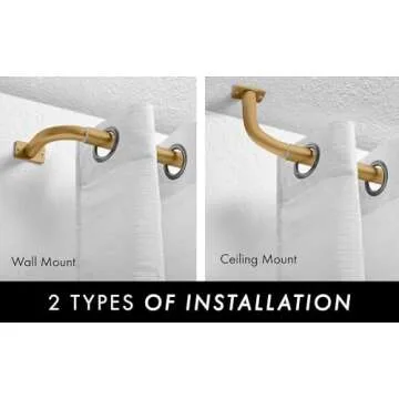 Stylish Meriville Wrap Around Blackout Curtain Rod Gold Finish