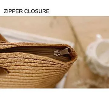 Women's Classic Straw Summer Beach Shoulder Bag Handbag Tote With PU Leather Straps Handmade Purse, White, Medium