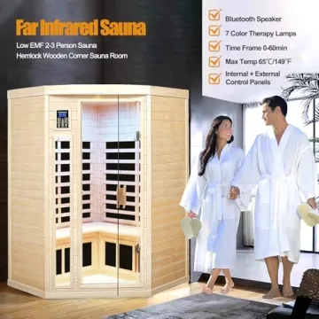 SALUSHEAT Infrared Sauna with Bluetooth for 3 Users