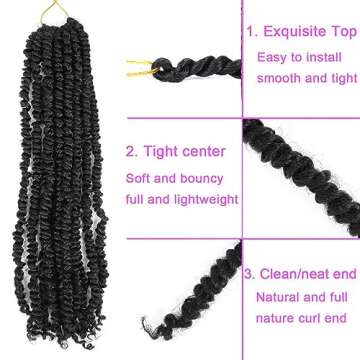 YOLANA 20 Inch Pre-twisted Passion Twist Crochet Hair 7 Packs