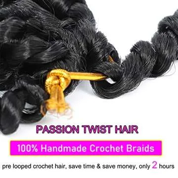 YOLANA 20 Inch Pre-twisted Passion Twist Crochet Hair 7 Packs