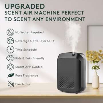 Smart Scent Air Machine for Home, 1500 Sq. Ft Coverage Hotel Collection Diffuser with Smart Cold Air...