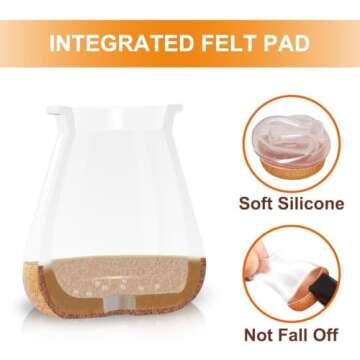 24 Silicone Chair Leg Protectors for Hardwood Floor