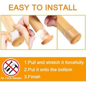 24 Silicone Chair Leg Protectors for Hardwood Floor