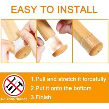 24 Silicone Chair Leg Protectors for Hardwood Floor