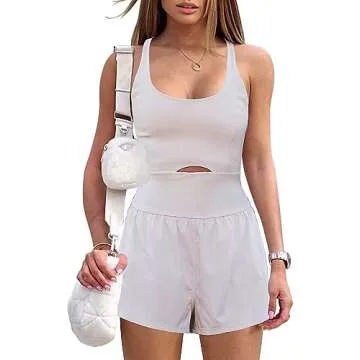 Hyujoda Womens Running Onesie Workout Rompers One Piece Outfits Exercise Jumpsuits Gym Yoga Clothes ...