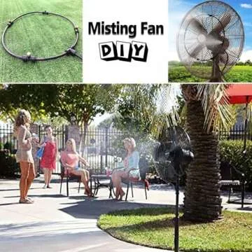 Landgarden Outdoor Misting Cooling System,33ft Misting Line,11 Brass Mist Nozzles for Patio Garden Greenhouse