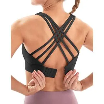IUGA Sports Bras for Women High Support Large Bust High Impact Womens Sports Bras Strappy Padded Spo...